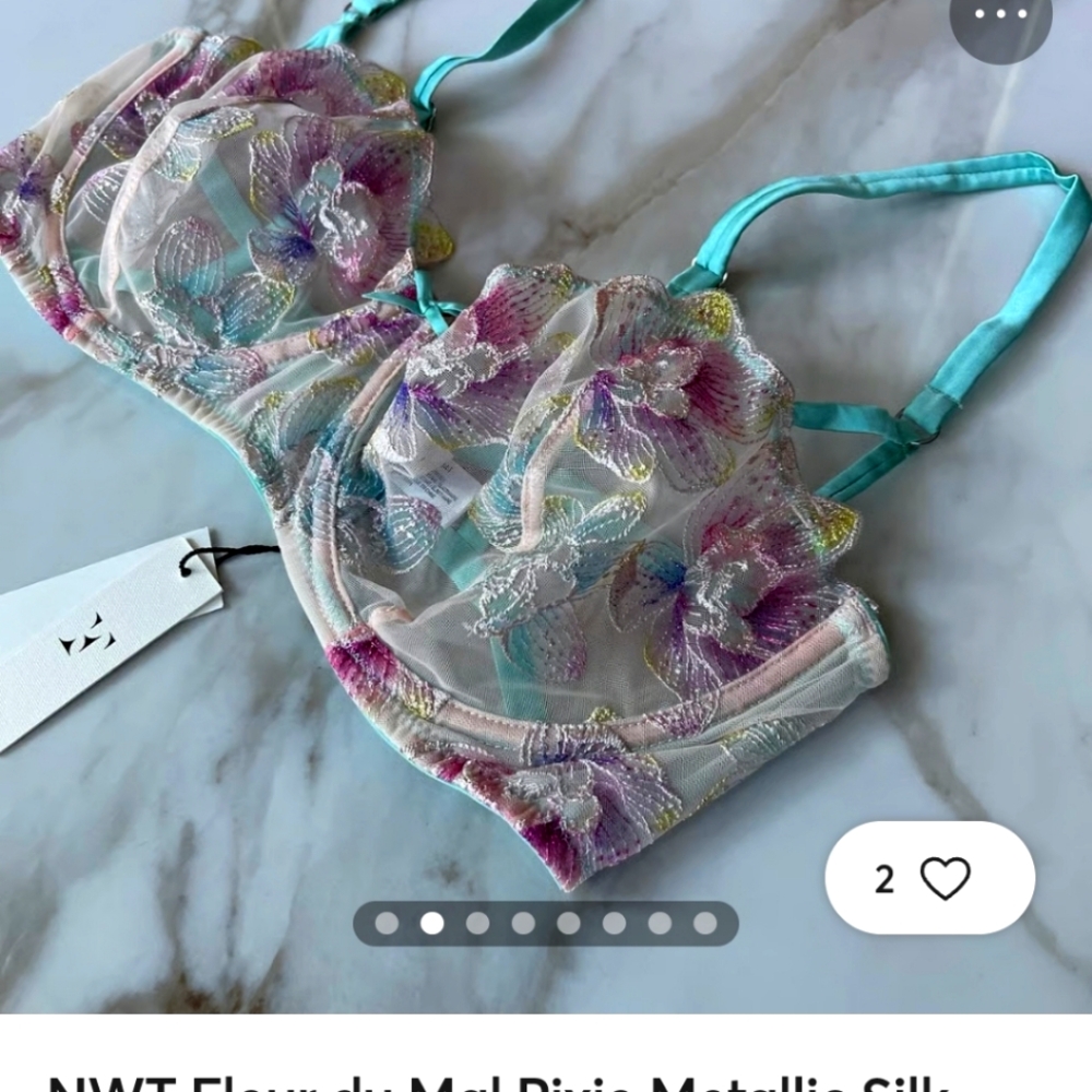 ISO 32D Fleur du Mal Pixie (Mint Color) Balconette Bra